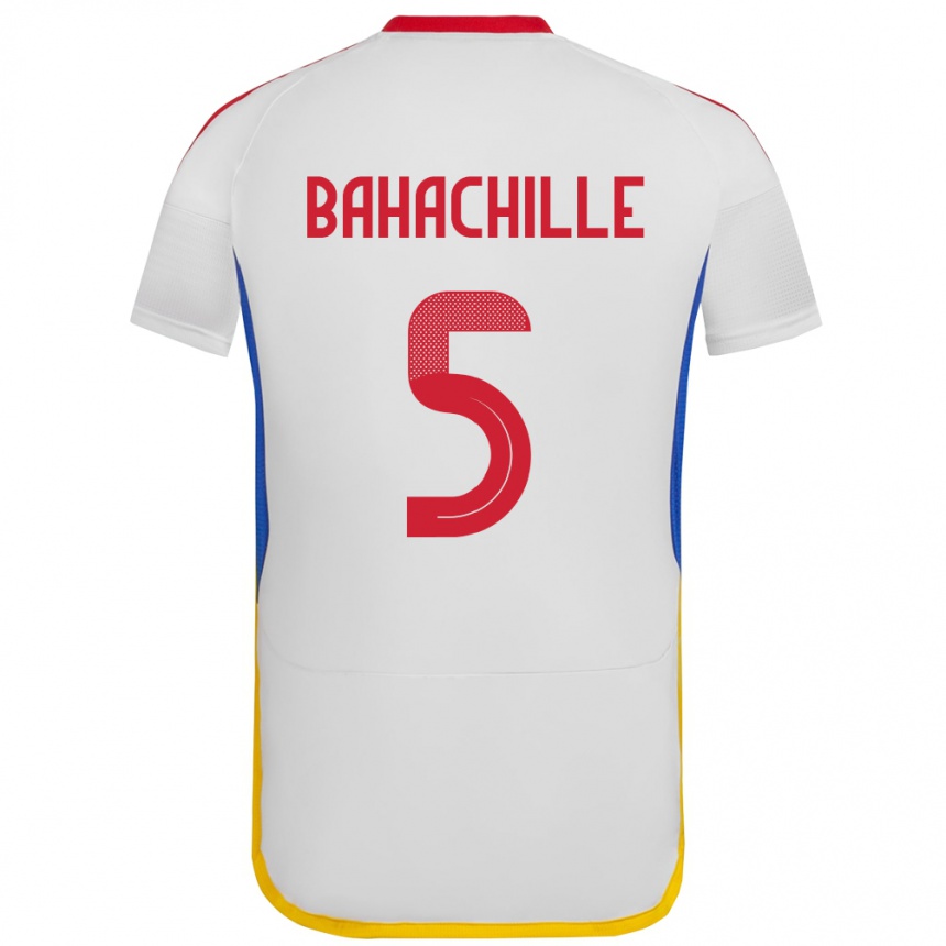 Kinder Fußball Venezuela Abraham Bahachille #5 Weiß Auswärtstrikot Trikot 24-26 T-Shirt Luxemburg