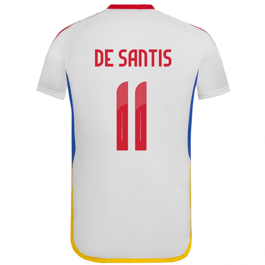 Kinder Fußball Venezuela Jeriel De Santis #11 Weiß Auswärtstrikot Trikot 24-26 T-Shirt Luxemburg