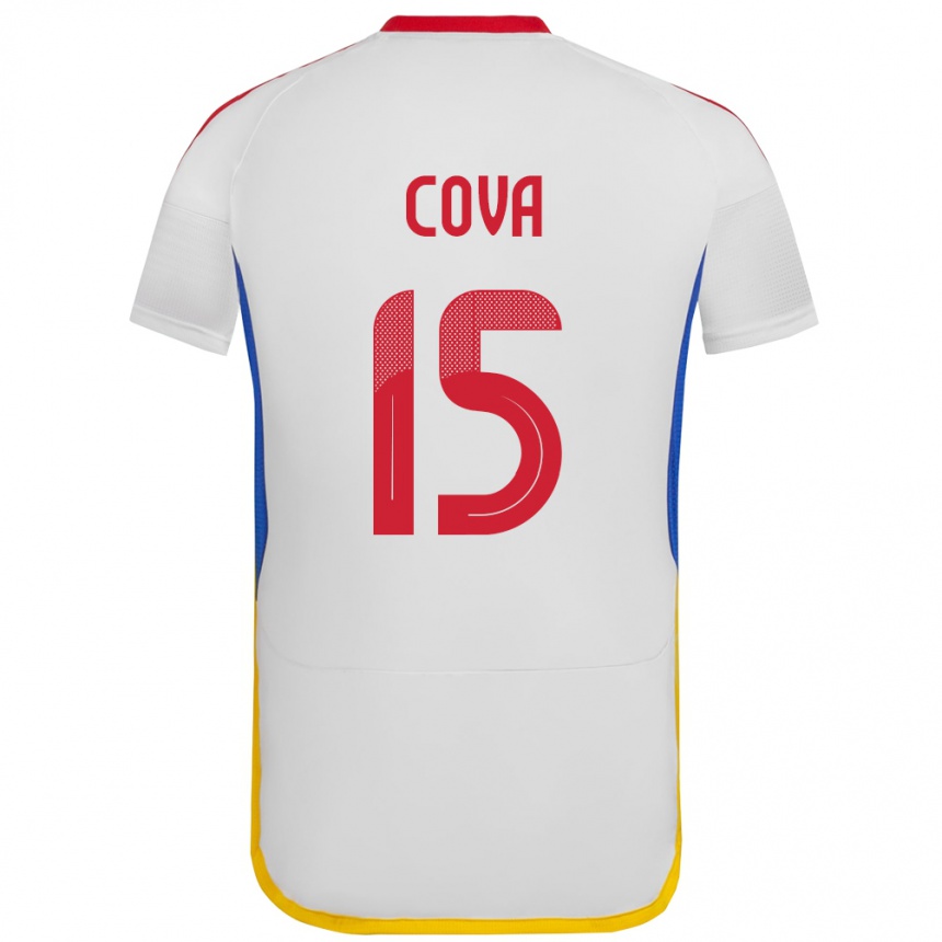 Kinder Fußball Venezuela Adrián Cova #15 Weiß Auswärtstrikot Trikot 24-26 T-Shirt Luxemburg