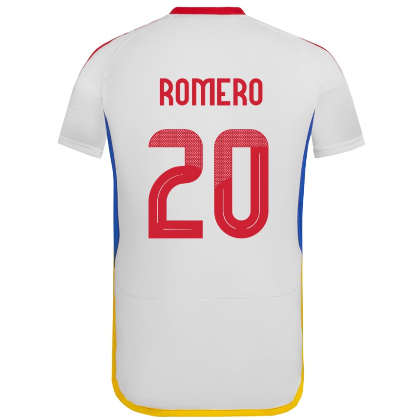 Kinder Fußball Venezuela Andrés Romero #20 Weiß Auswärtstrikot Trikot 24-26 T-Shirt Luxemburg