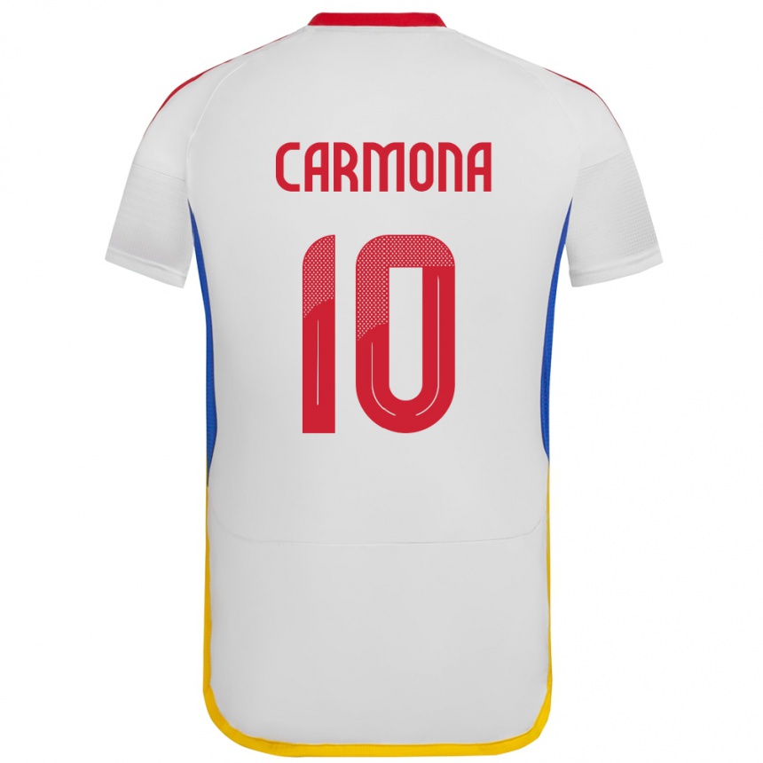 Kinder Fußball Venezuela Wikelman Carmona #10 Weiß Auswärtstrikot Trikot 24-26 T-Shirt Luxemburg