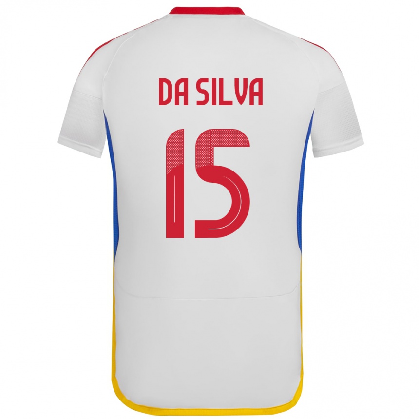 Kinder Fußball Venezuela Cesar Da Silva #15 Weiß Auswärtstrikot Trikot 24-26 T-Shirt Luxemburg