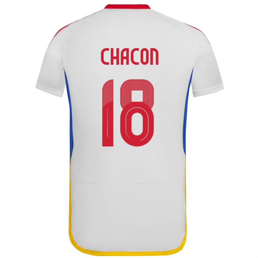 Kinder Fußball Venezuela Yerson Chacón #18 Weiß Auswärtstrikot Trikot 24-26 T-Shirt Luxemburg