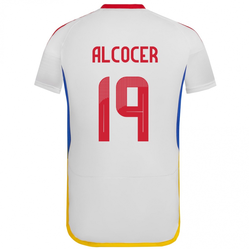 Kinder Fußball Venezuela Brayan Alcocer #19 Weiß Auswärtstrikot Trikot 24-26 T-Shirt Luxemburg