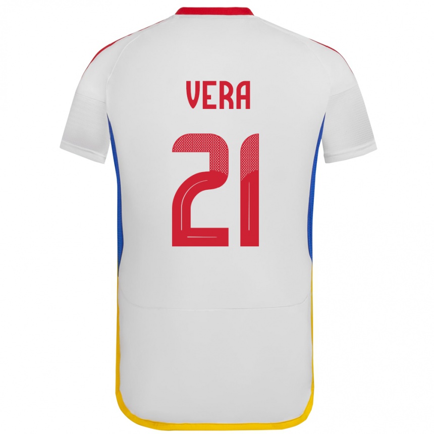 Kinder Fußball Venezuela Andry Vera #21 Weiß Auswärtstrikot Trikot 24-26 T-Shirt Luxemburg