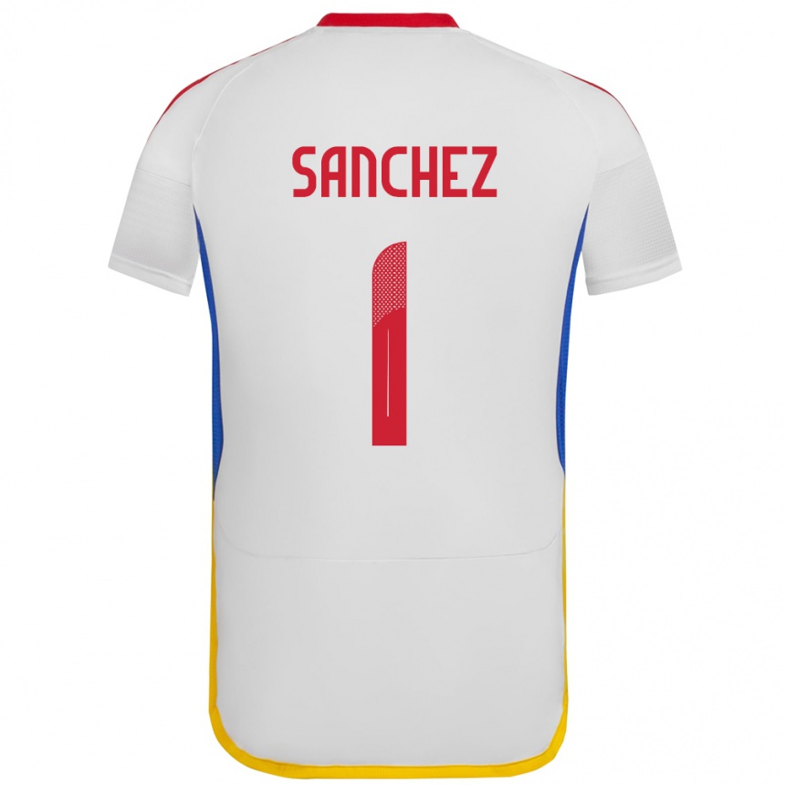 Kinder Fußball Venezuela Jorge Sánchez #1 Weiß Auswärtstrikot Trikot 24-26 T-Shirt Luxemburg