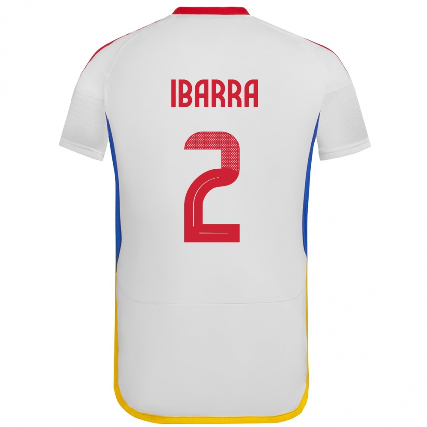 Kinder Fußball Venezuela Pablo Ibarra #2 Weiß Auswärtstrikot Trikot 24-26 T-Shirt Luxemburg