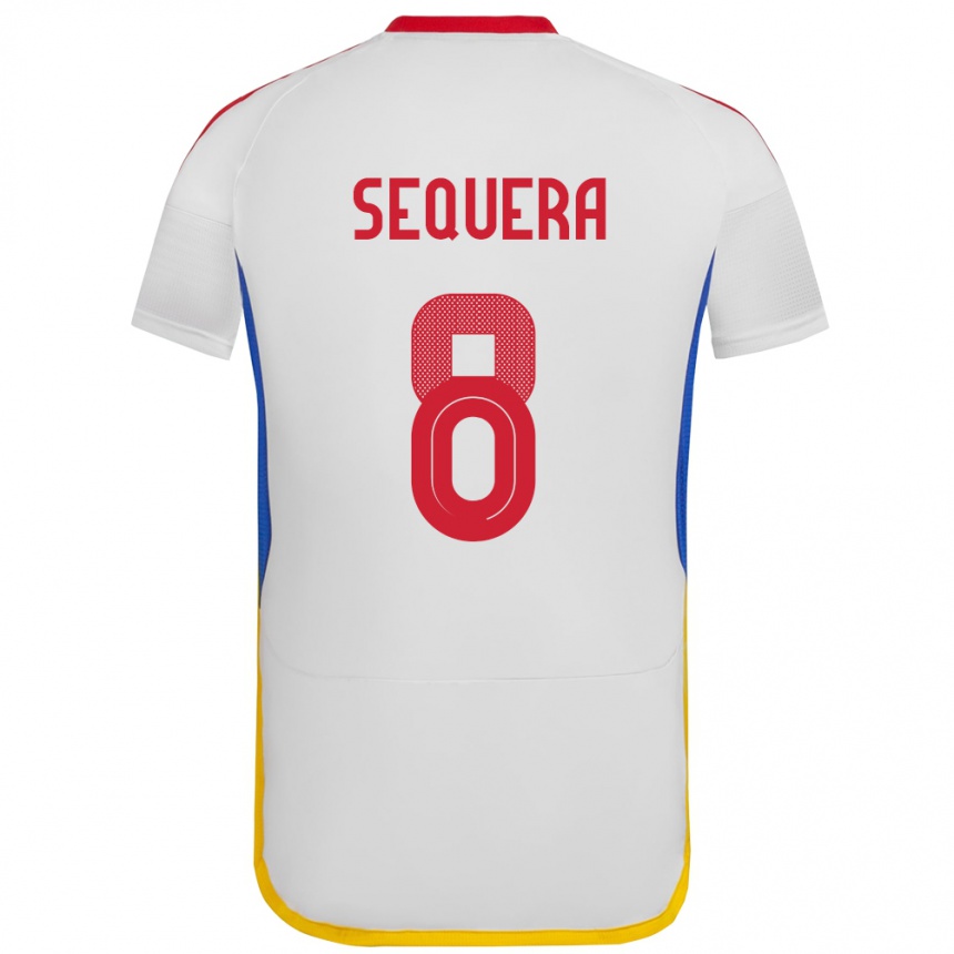 Kinder Fußball Venezuela Giovanny Sequera #8 Weiß Auswärtstrikot Trikot 24-26 T-Shirt Luxemburg