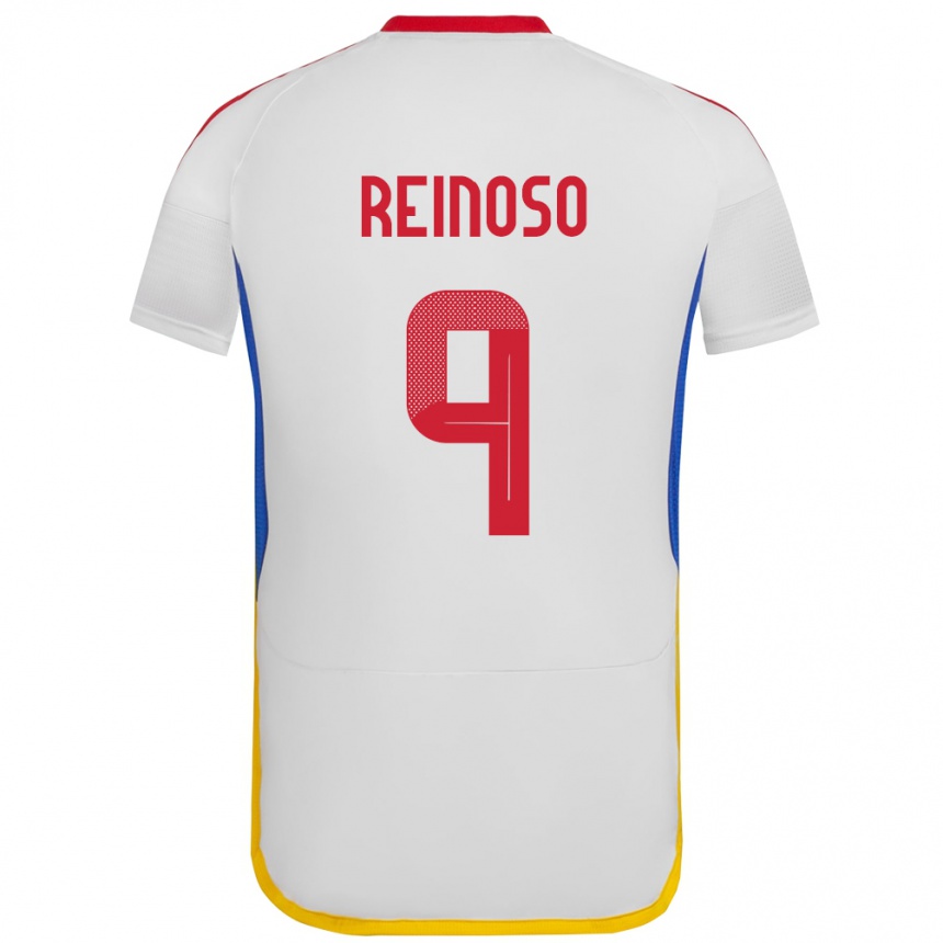 Kinder Fußball Venezuela Lucciano Reinoso #9 Weiß Auswärtstrikot Trikot 24-26 T-Shirt Luxemburg