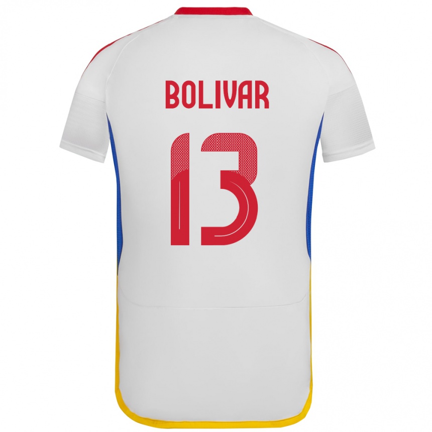 Kinder Fußball Venezuela Salvador Bolívar #13 Weiß Auswärtstrikot Trikot 24-26 T-Shirt Luxemburg