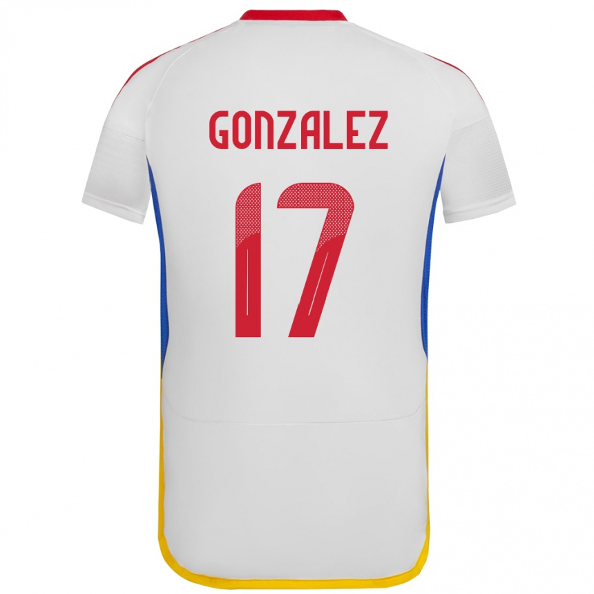 Kinder Fußball Venezuela Mayken González #17 Weiß Auswärtstrikot Trikot 24-26 T-Shirt Luxemburg