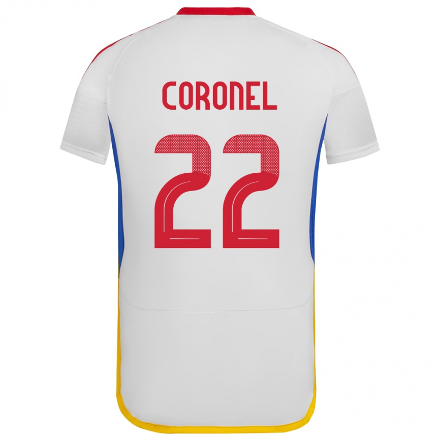 Kinder Fußball Venezuela Nohelis Coronel #22 Weiß Auswärtstrikot Trikot 24-26 T-Shirt Luxemburg