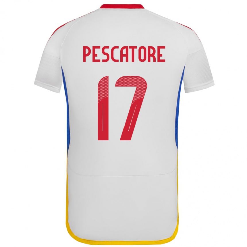 Kinder Fußball Venezuela Camila Pescatore #17 Weiß Auswärtstrikot Trikot 24-26 T-Shirt Luxemburg