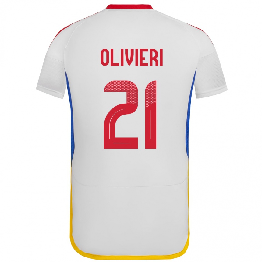 Kinder Fußball Venezuela Bárbara Olivieri #21 Weiß Auswärtstrikot Trikot 24-26 T-Shirt Luxemburg