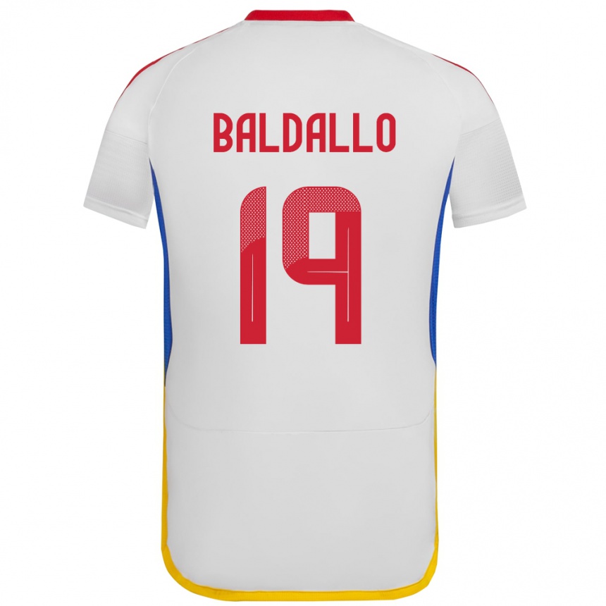 Kinder Fußball Venezuela Micheel Baldallo #19 Weiß Auswärtstrikot Trikot 24-26 T-Shirt Luxemburg