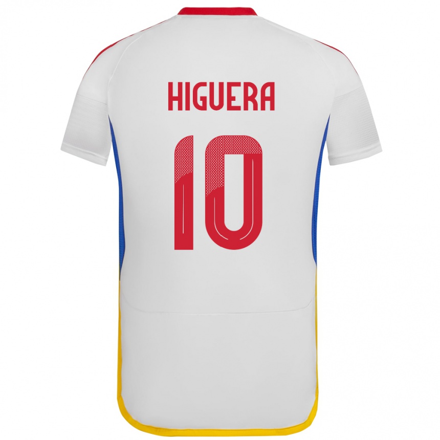 Kinder Fußball Venezuela Enyerliannys Higuera #10 Weiß Auswärtstrikot Trikot 24-26 T-Shirt Luxemburg