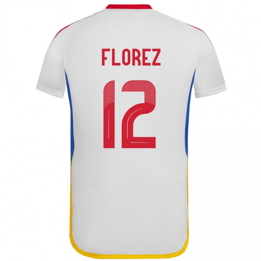 Kinder Fußball Venezuela Génesis Flórez #12 Weiß Auswärtstrikot Trikot 24-26 T-Shirt Luxemburg