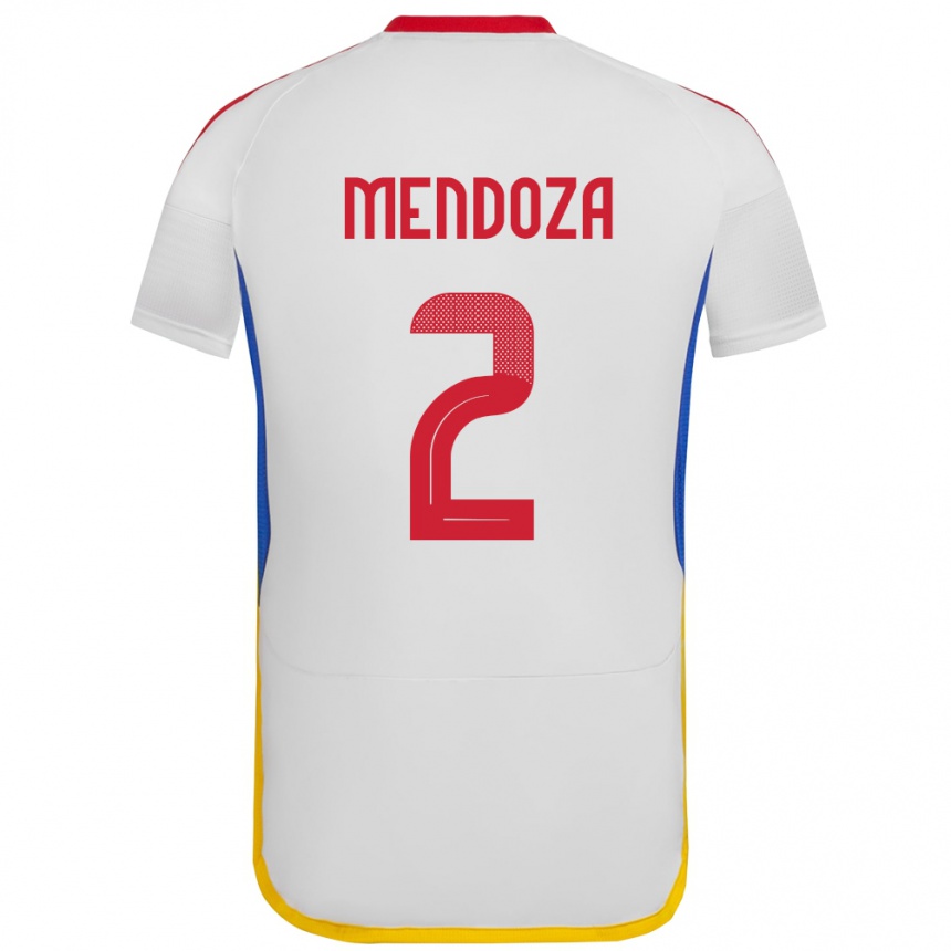 Kinder Fußball Venezuela Rafanny Mendoza #2 Weiß Auswärtstrikot Trikot 24-26 T-Shirt Luxemburg