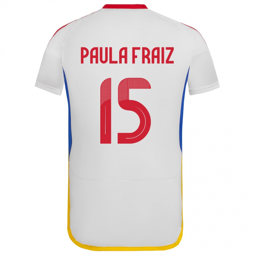 Kinder Fußball Venezuela Ana Paula Fraiz #15 Weiß Auswärtstrikot Trikot 24-26 T-Shirt Luxemburg