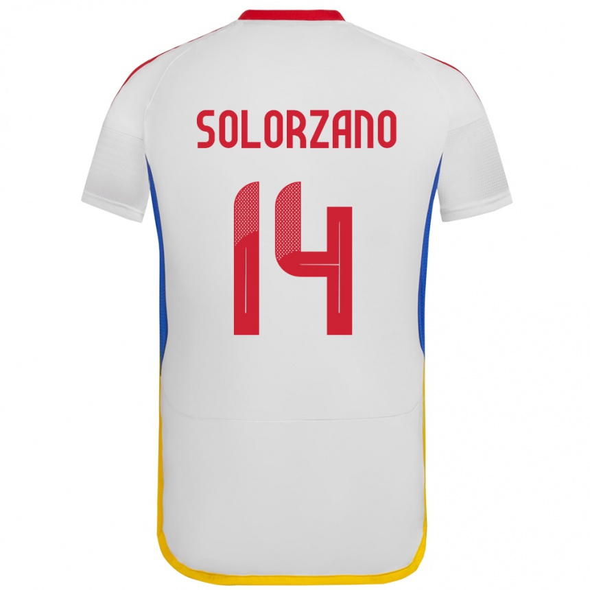 Kinder Fußball Venezuela Fabiola Solórzano #14 Weiß Auswärtstrikot Trikot 24-26 T-Shirt Luxemburg