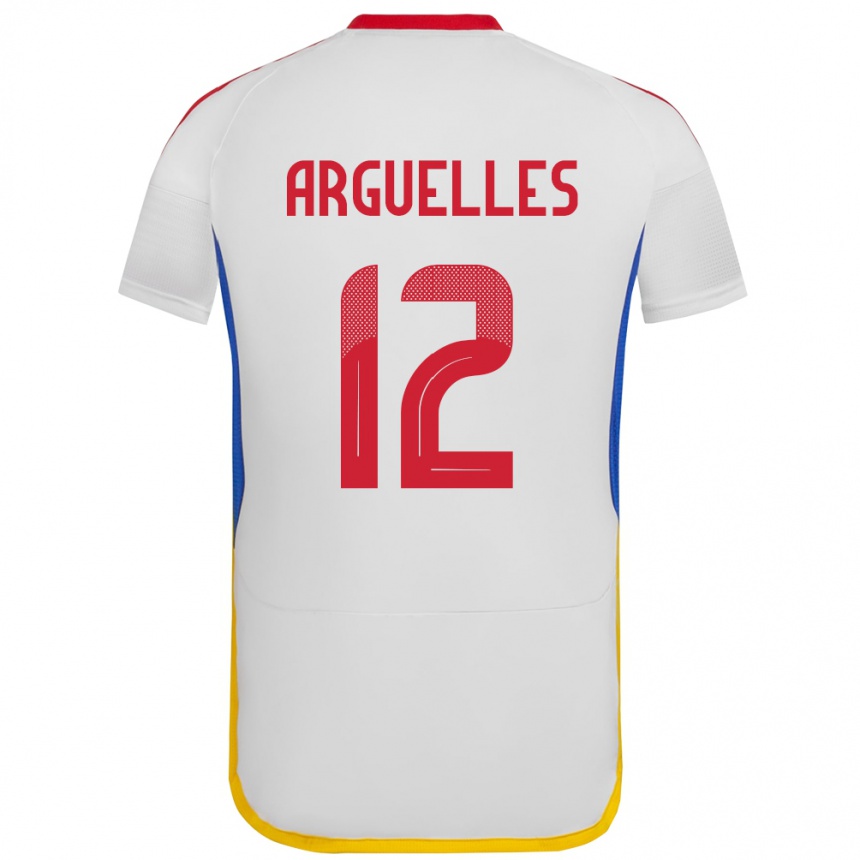 Kinder Fußball Venezuela Wilmary Argüelles #12 Weiß Auswärtstrikot Trikot 24-26 T-Shirt Luxemburg