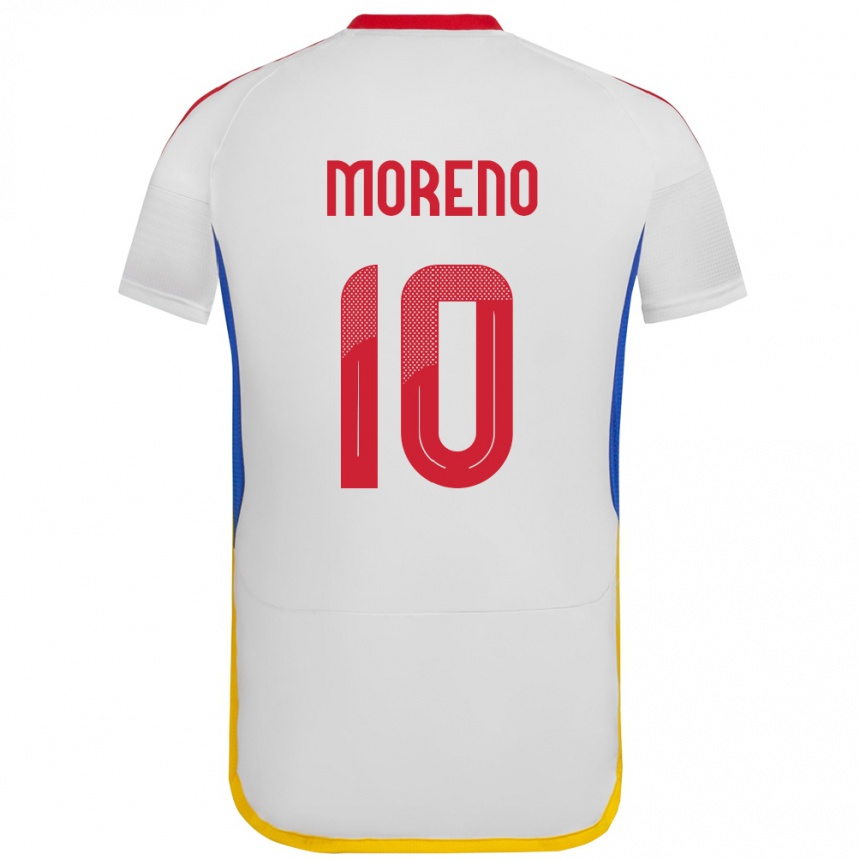 Kinder Fußball Venezuela Yerliane Moreno #10 Weiß Auswärtstrikot Trikot 24-26 T-Shirt Luxemburg