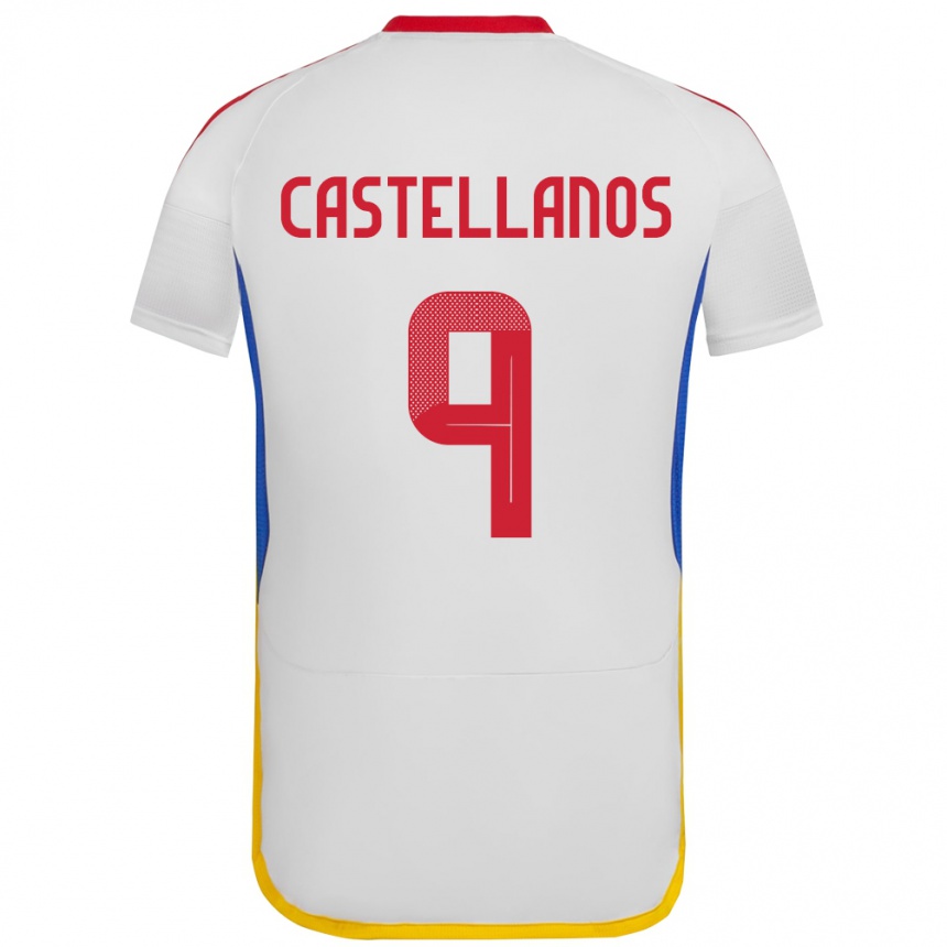 Kinder Fußball Venezuela Deyna Castellanos #9 Weiß Auswärtstrikot Trikot 24-26 T-Shirt Luxemburg