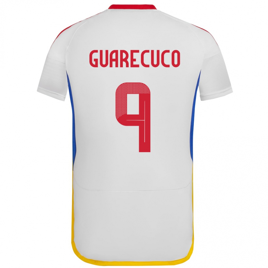 Kinder Fußball Venezuela Joemar Guarecuco #9 Weiß Auswärtstrikot Trikot 24-26 T-Shirt Luxemburg