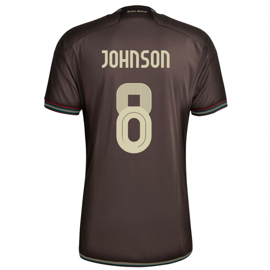 Kinder Fußball Jamaika Daniel Johnson #8 Nachtbraun Auswärtstrikot Trikot 24-26 T-Shirt Luxemburg