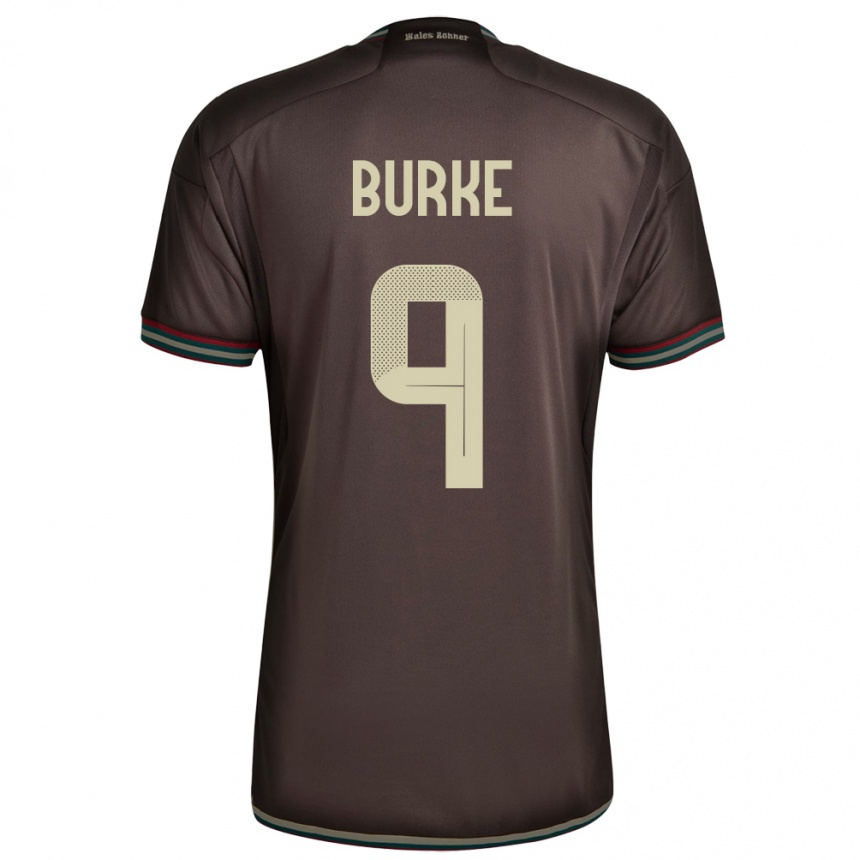 Kinder Fußball Jamaika Cory Burke #9 Nachtbraun Auswärtstrikot Trikot 24-26 T-Shirt Luxemburg