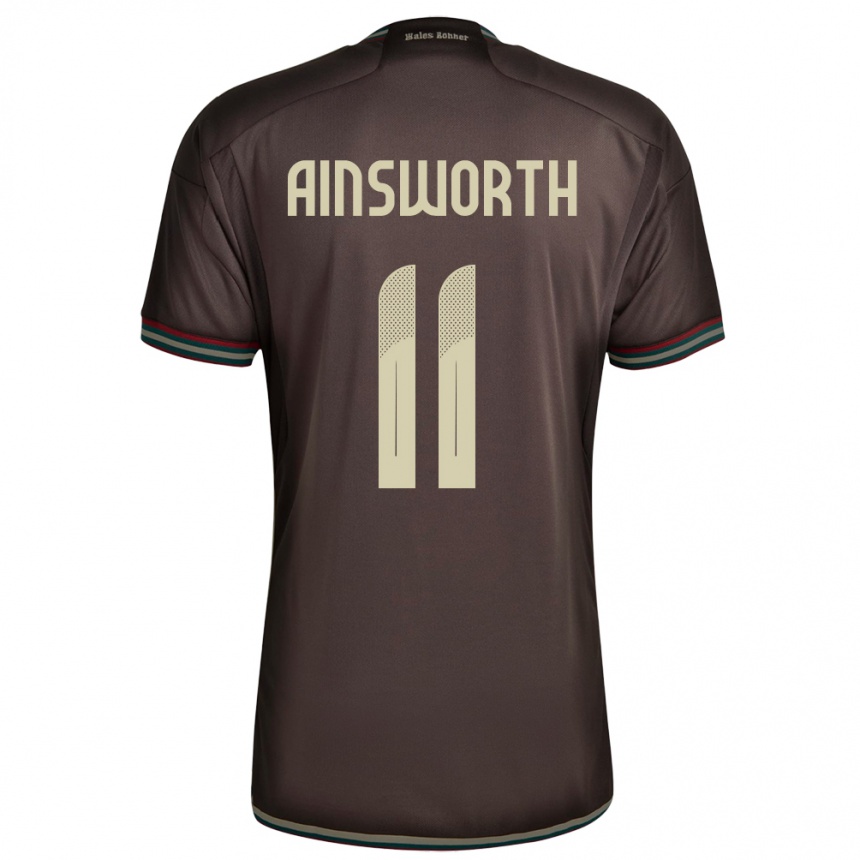 Kinder Fußball Jamaika Christopher Ainsworth #11 Nachtbraun Auswärtstrikot Trikot 24-26 T-Shirt Luxemburg