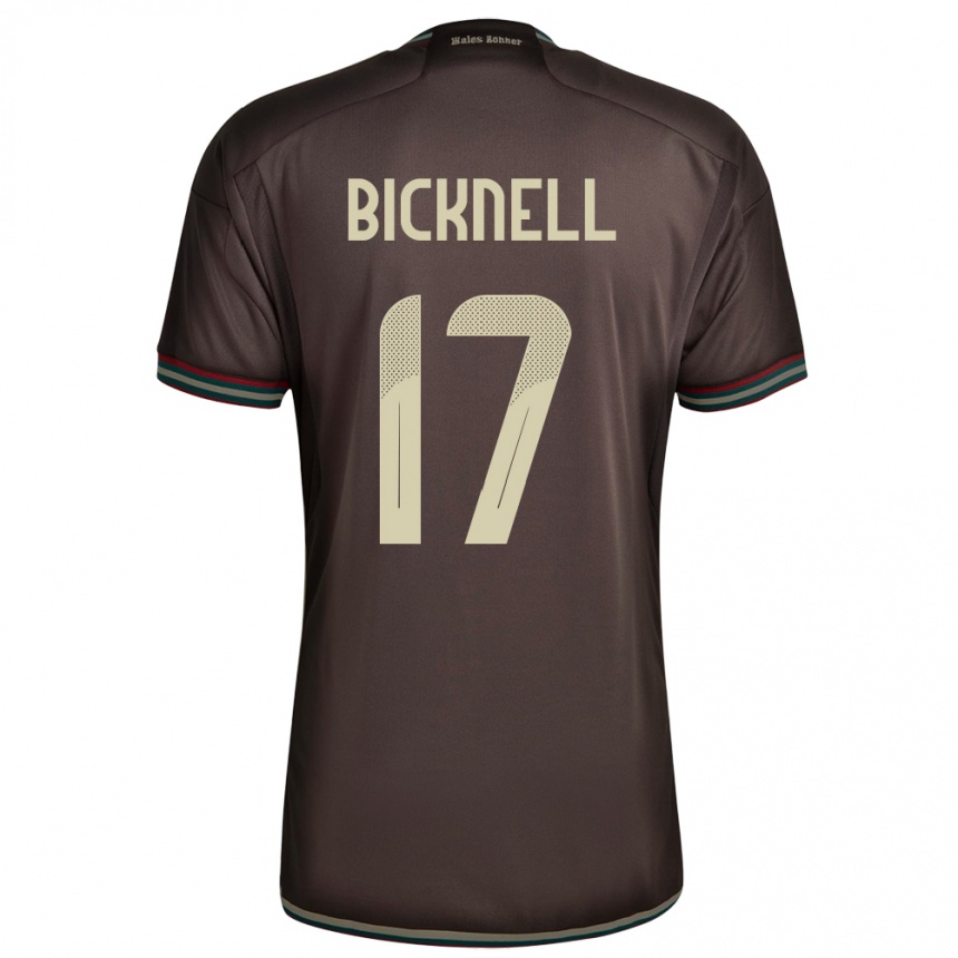 Kinder Fußball Jamaika Alexander Bicknell #17 Nachtbraun Auswärtstrikot Trikot 24-26 T-Shirt Luxemburg
