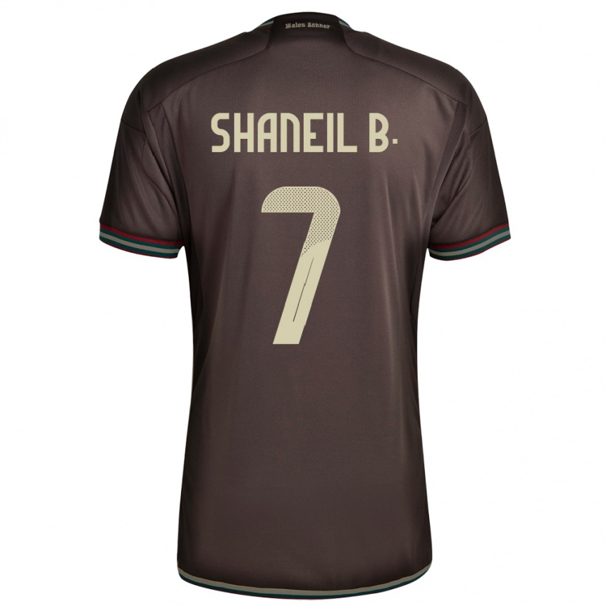 Kinder Fußball Jamaika Shaneil Buckley #7 Nachtbraun Auswärtstrikot Trikot 24-26 T-Shirt Luxemburg