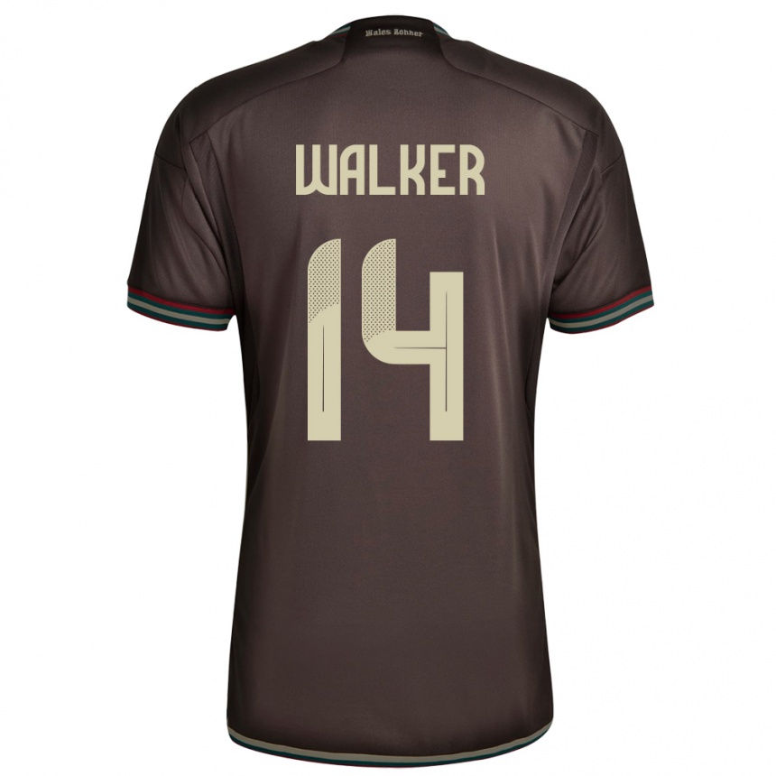 Kinder Fußball Jamaika Ricshya Walker #14 Nachtbraun Auswärtstrikot Trikot 24-26 T-Shirt Luxemburg