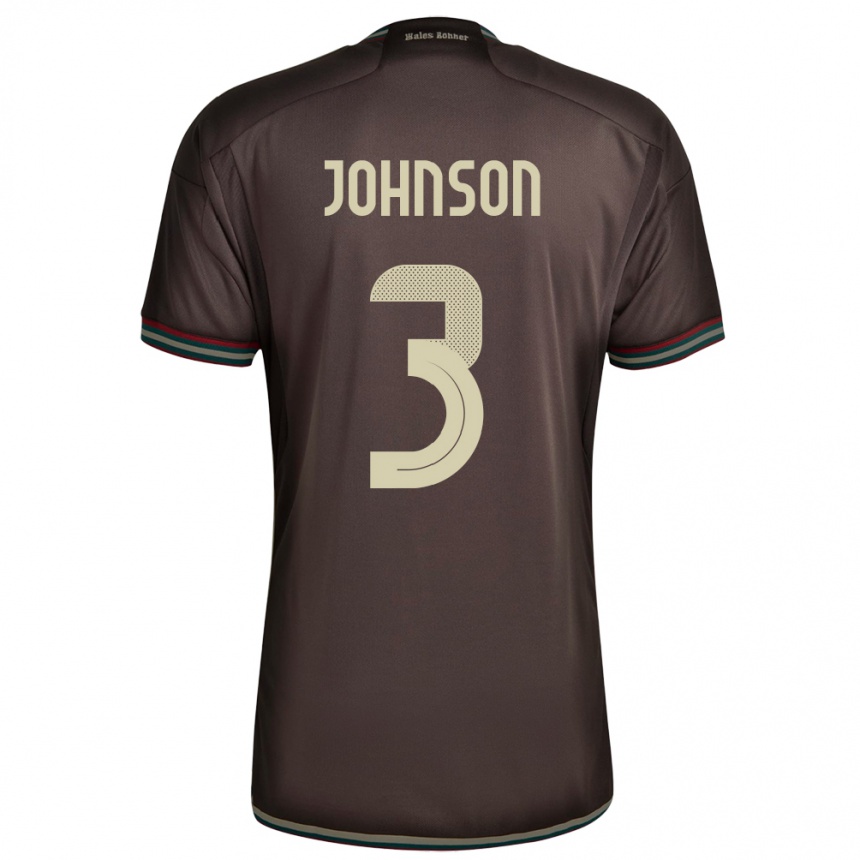 Kinder Fußball Jamaika Melissa Johnson #3 Nachtbraun Auswärtstrikot Trikot 24-26 T-Shirt Luxemburg