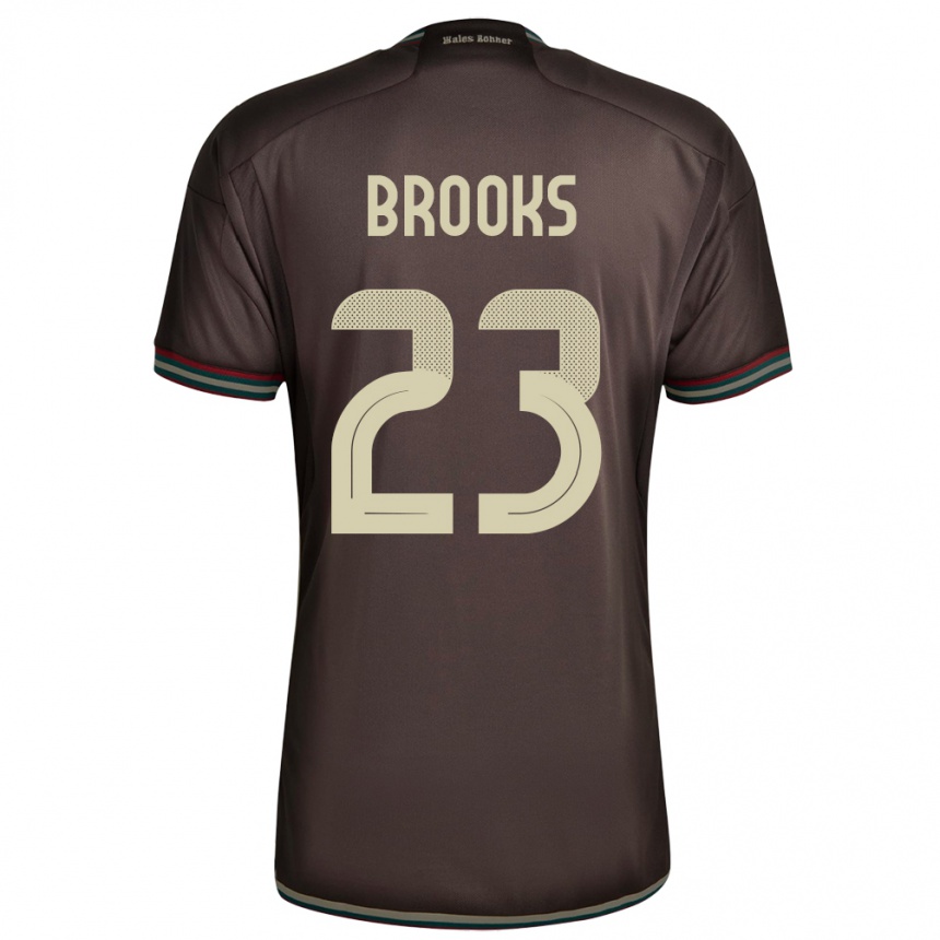 Kinder Fußball Jamaika Liya Brooks #23 Nachtbraun Auswärtstrikot Trikot 24-26 T-Shirt Luxemburg