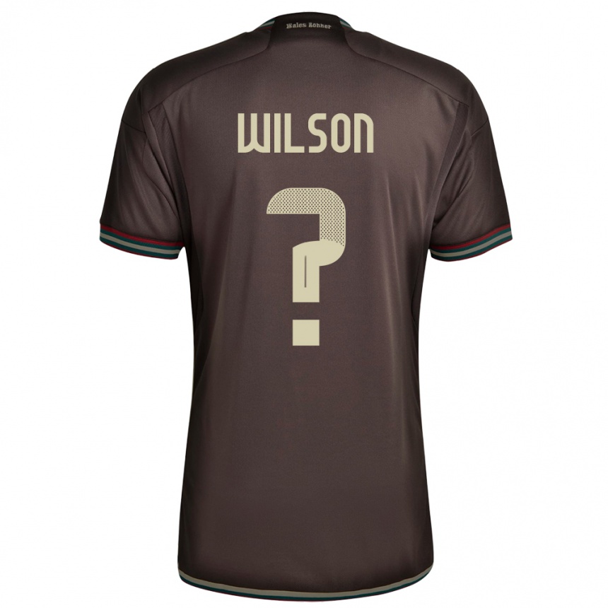 Kinder Fußball Jamaika Dannique Wilson #0 Nachtbraun Auswärtstrikot Trikot 24-26 T-Shirt Luxemburg