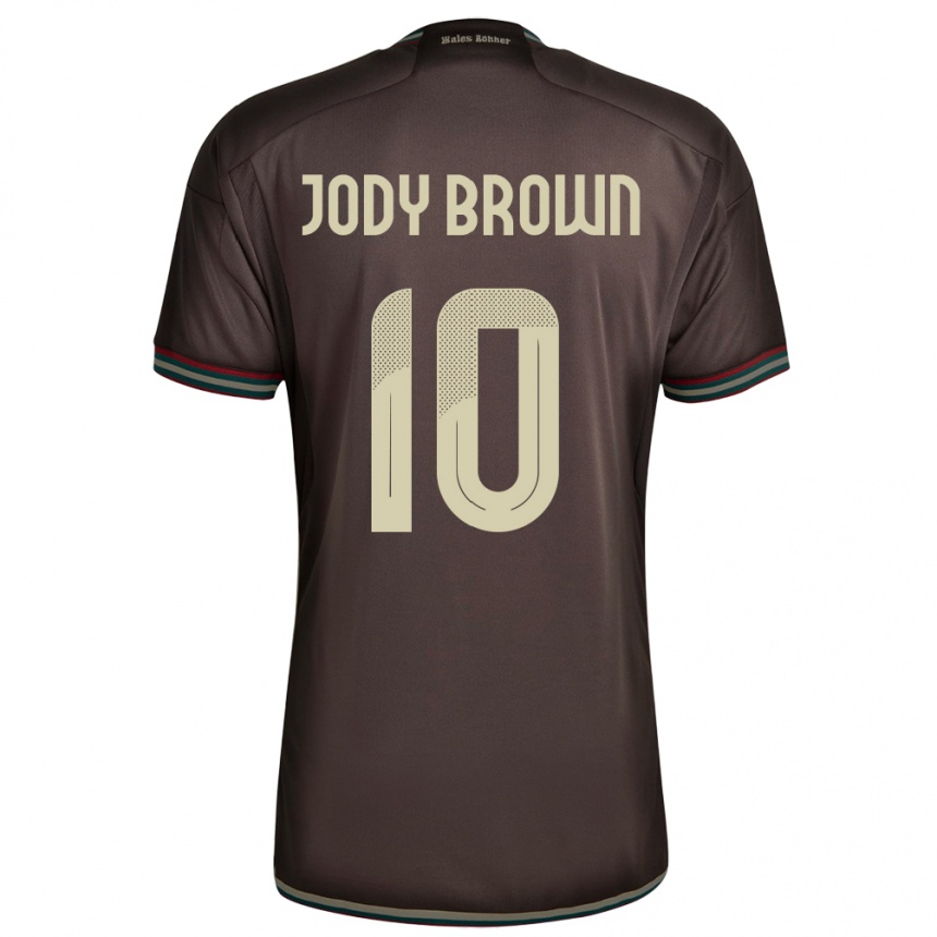 Kinder Fußball Jamaika Jody Brown #10 Nachtbraun Auswärtstrikot Trikot 24-26 T-Shirt Luxemburg