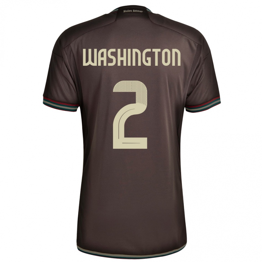 Kinder Fußball Jamaika Solai Washington #2 Nachtbraun Auswärtstrikot Trikot 24-26 T-Shirt Luxemburg