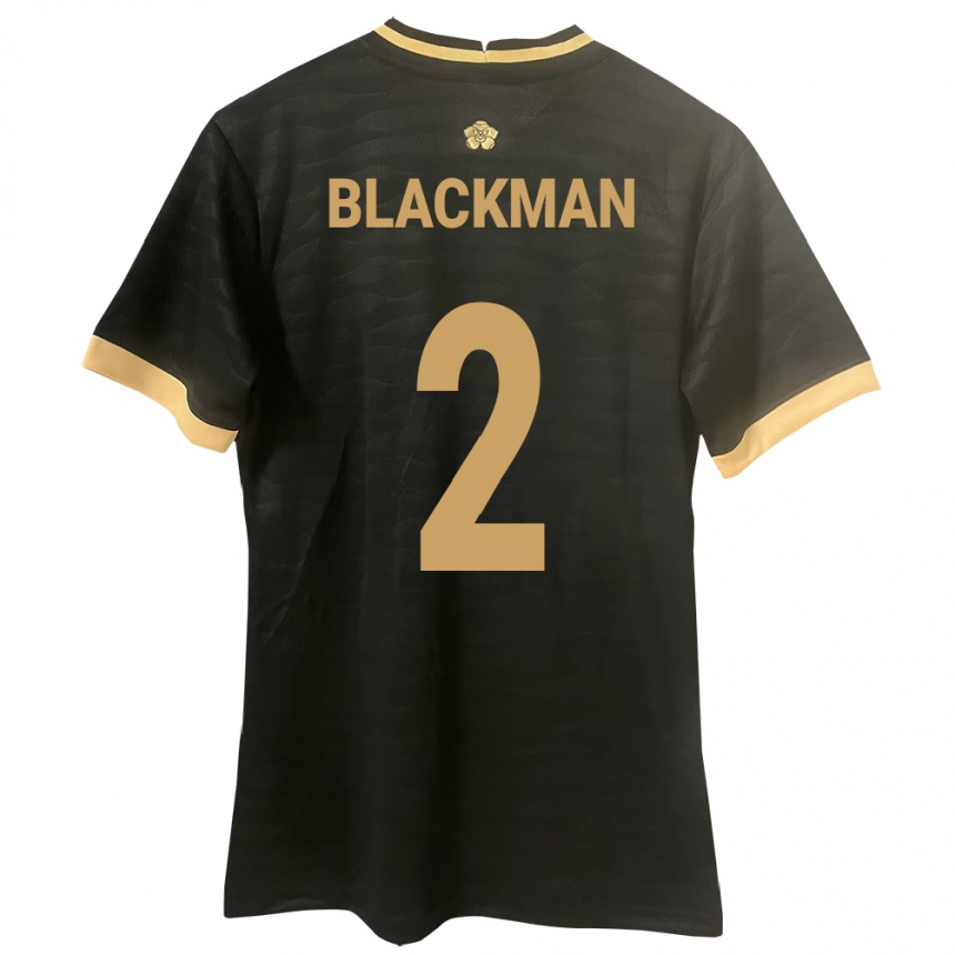 Kinder Fußball Panama César Blackman #2 Schwarz Auswärtstrikot Trikot 24-26 T-Shirt Luxemburg