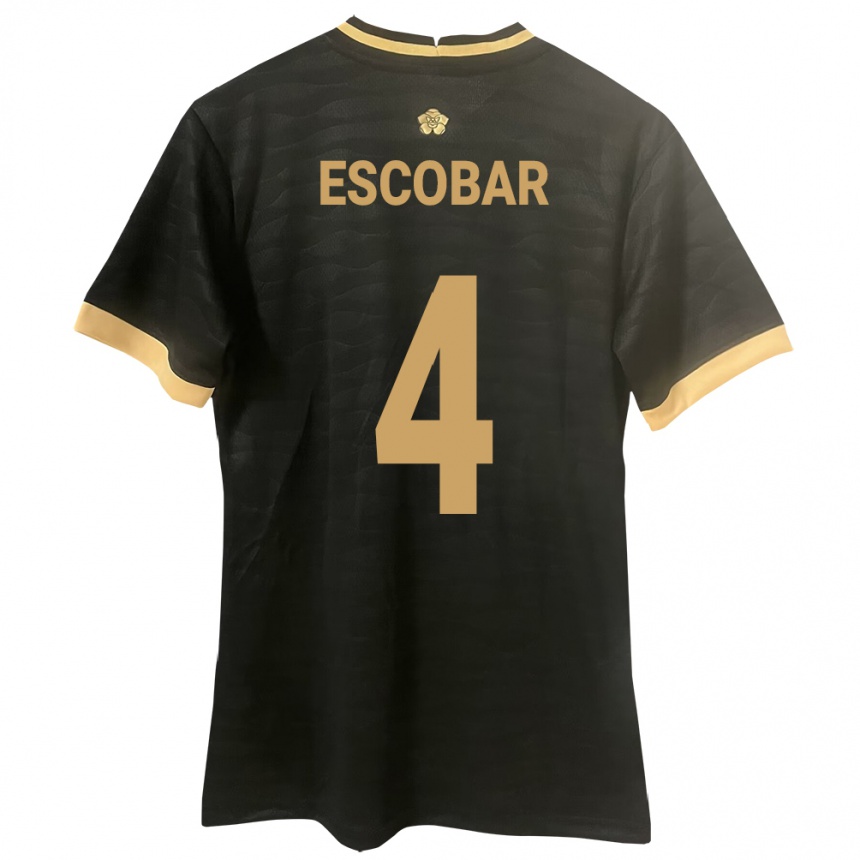 Kinder Fußball Panama Fidel Escobar #4 Schwarz Auswärtstrikot Trikot 24-26 T-Shirt Luxemburg