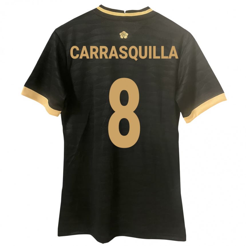 Kinder Fußball Panama Adalberto Carrasquilla #8 Schwarz Auswärtstrikot Trikot 24-26 T-Shirt Luxemburg