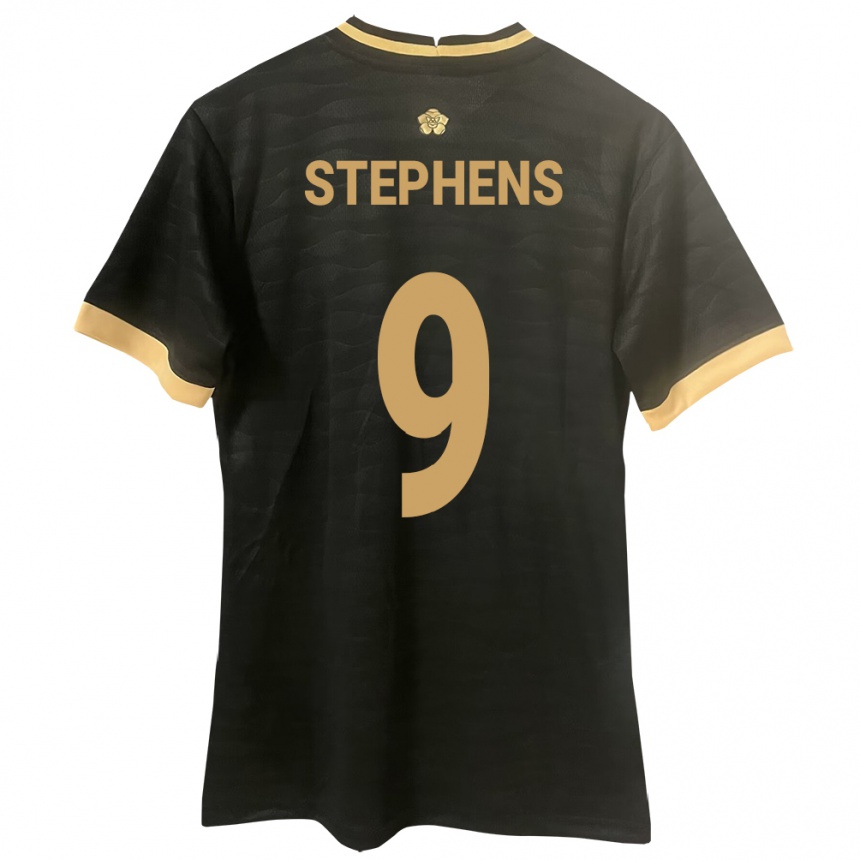 Kinder Fußball Panama Alfredo Stephens #9 Schwarz Auswärtstrikot Trikot 24-26 T-Shirt Luxemburg