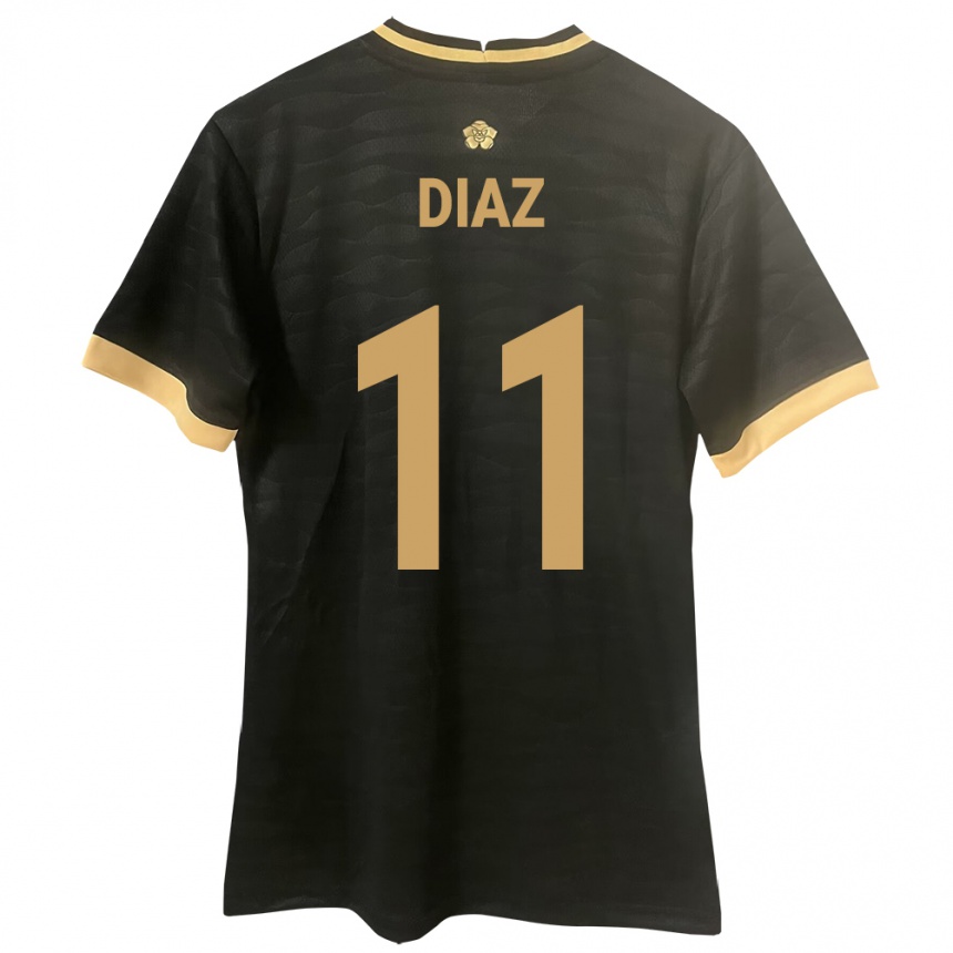 Kinder Fußball Panama Ismael Díaz #11 Schwarz Auswärtstrikot Trikot 24-26 T-Shirt Luxemburg