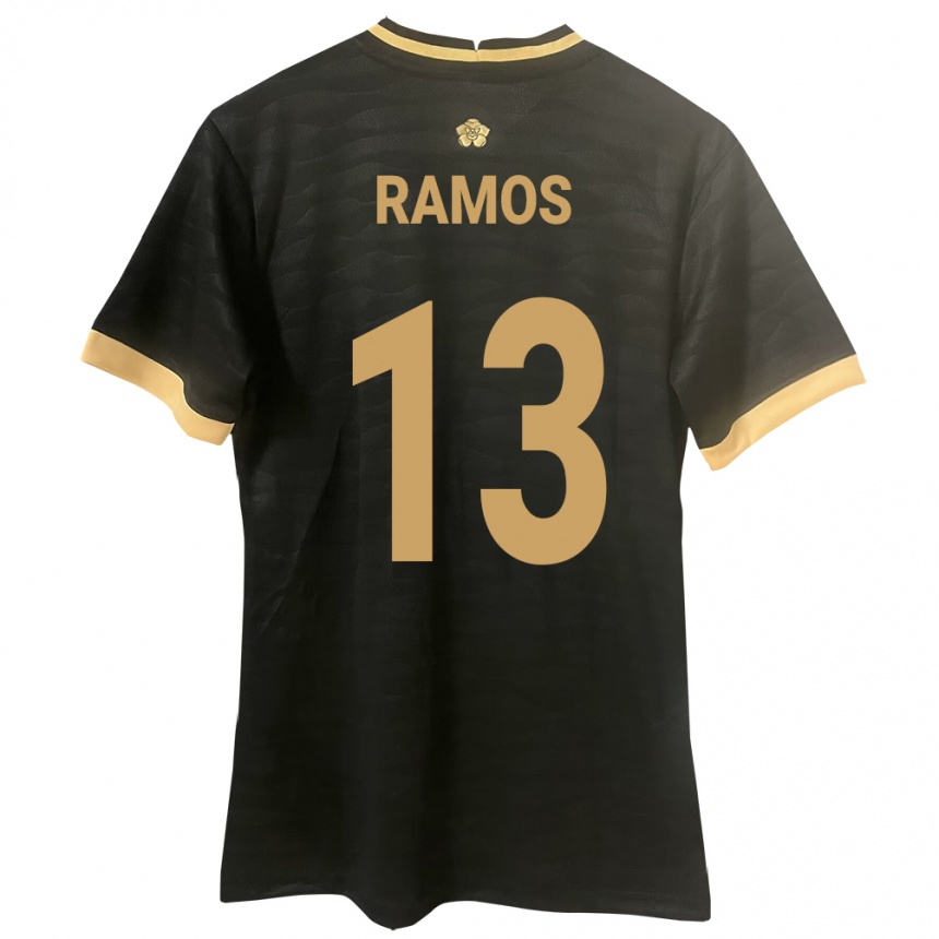 Kinder Fußball Panama Jiovany Ramos #13 Schwarz Auswärtstrikot Trikot 24-26 T-Shirt Luxemburg