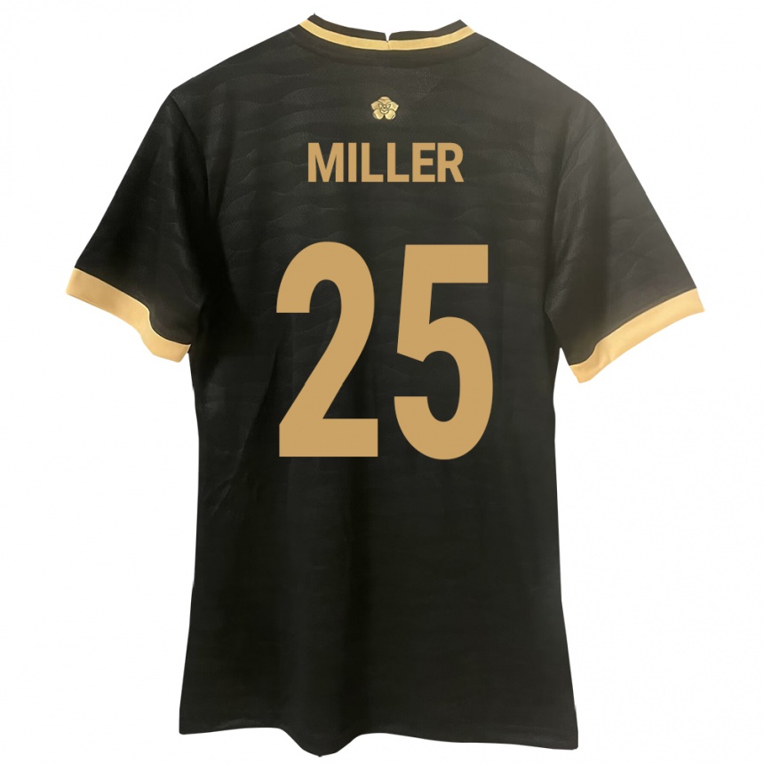 Kinder Fußball Panama Roderick Miller #25 Schwarz Auswärtstrikot Trikot 24-26 T-Shirt Luxemburg