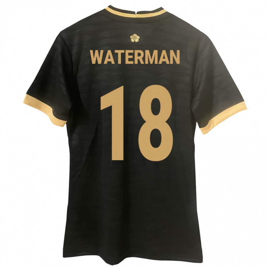 Kinder Fußball Panama Cecilio Waterman #18 Schwarz Auswärtstrikot Trikot 24-26 T-Shirt Luxemburg