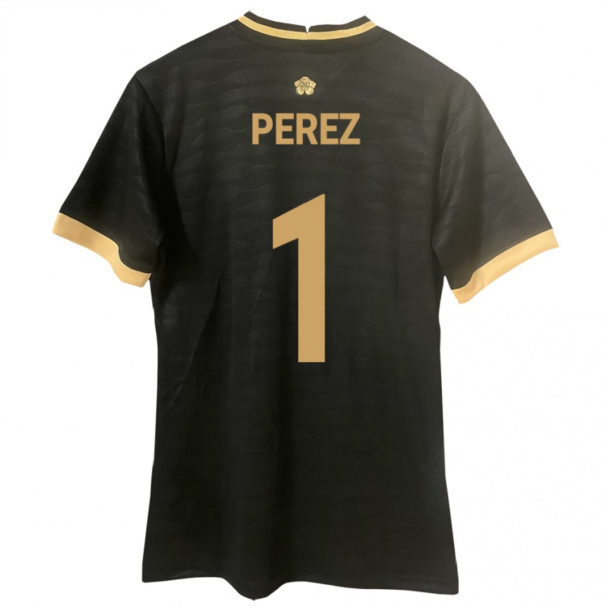 Kinder Fußball Panama Miguel Pérez #1 Schwarz Auswärtstrikot Trikot 24-26 T-Shirt Luxemburg
