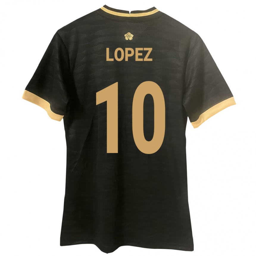 Kinder Fußball Panama Ovidio Lopez #10 Schwarz Auswärtstrikot Trikot 24-26 T-Shirt Luxemburg