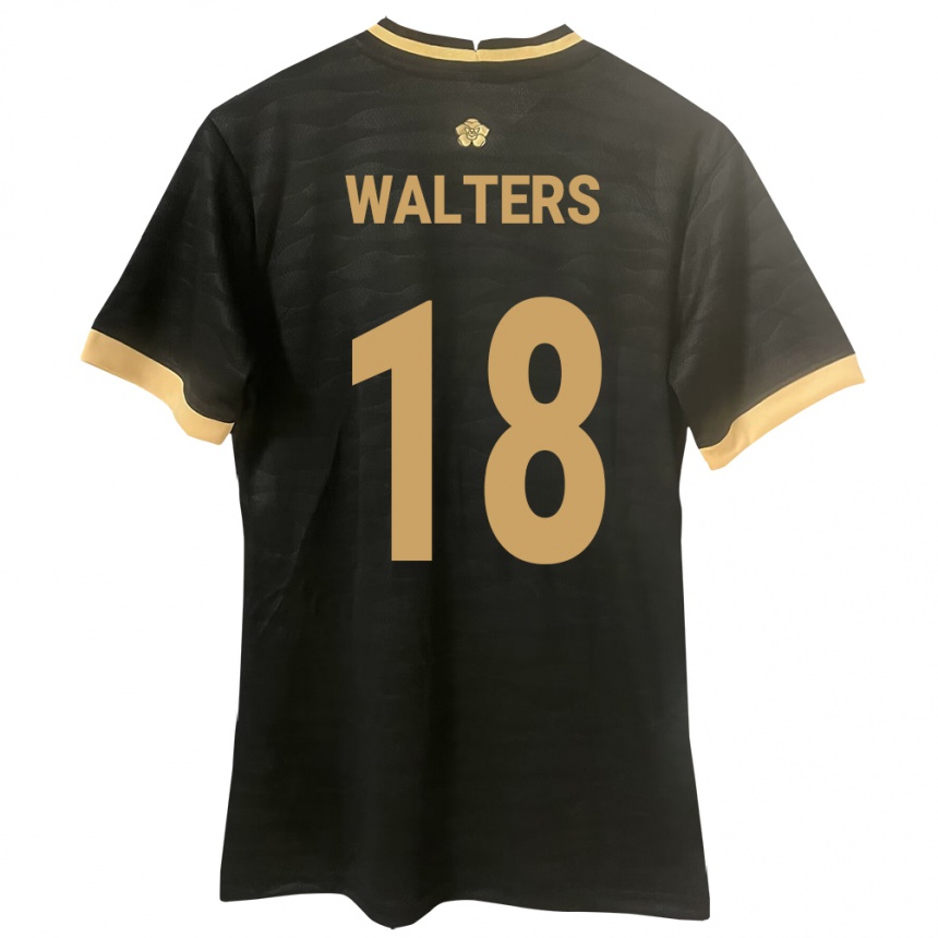 Kinder Fußball Panama Kairo Walters #18 Schwarz Auswärtstrikot Trikot 24-26 T-Shirt Luxemburg